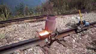 Railroad thermite welding near the Mississippi river [upl. by Annawak565]