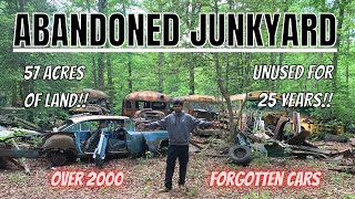 Exploring an ABANDONED JUNKYARD  Overgrown Forest RARE VINTAGE CARS Forgotten for 25 Years [upl. by Amehsat]