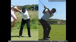 Jon Rahm golf swing  Long Iron faceon amp downtheline July 2017 [upl. by Freedman]