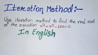 Iteration method  fixed point iteration method [upl. by Akierdna]