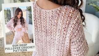 Crochet OnePiece Bobble Stitch Sweater  Gum Drop Pullover Free Crochet Pattern  Summer Top [upl. by Johiah]