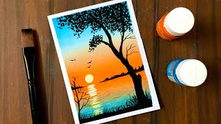 Easy Painting for Beginners  Poster Colour Painting Ideas [upl. by Sucramad146]