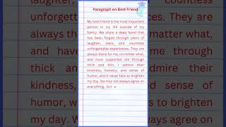 Paragraph on Best Friend [upl. by Byram]