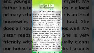 My Family Paragraph Class 6 [upl. by Adnamahs]