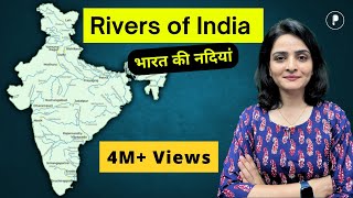 Rivers of India part 1 भारत की नदियां on India Map भारत का मानचित्र  PART 1 [upl. by Edithe]