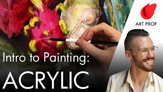 Acrylic Painting for Beginners Techniques amp Supplies [upl. by Akeret752]