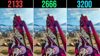 COD Warzone 2133 vs 2666 vs 3200 RAM Speed Performance Difference  AMD Ryzen 16 GB RAM [upl. by Spaulding281]