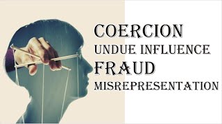 Coercion Undue Influence Fraud Misrepresentation  Indian Contract Act 1872  Law Guru [upl. by Bishop]