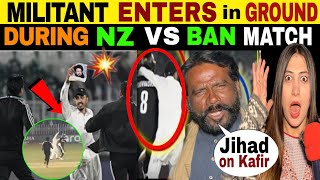 MILITANT ENTERS IN GROUND DURING NZ VS BAN MATCH  PAK SECURITY EXPOSED [upl. by Madalena]