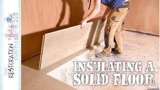 INSULATING A CONCRETE SLAB  DIY Garage Conversion Floating Floor [upl. by Joh]