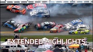 Big wrecks wild finish and a surprise winner Daytona 500  Extended Highlights [upl. by Rambert]