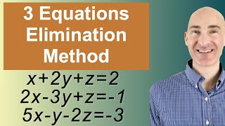 Solving Systems of 3 Equations Elimination [upl. by Garreth]