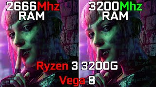 Ryzen 3 3200G Vega 8  2666Mhz vs 3200Mhz RAM [upl. by Yer]