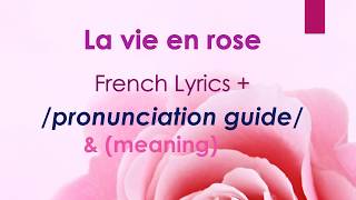 Easy Lyrics La vie en rose Edith Piaf [upl. by Namsu129]