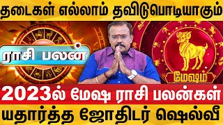 2023 மேஷ ராசிக்கு வளர்ச்சி பிரம்மிப்பாக இருக்கப்போகுது  Astrologer Shelvi rasi palan  Mesha Rasi [upl. by Aymahs2]