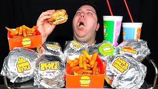 Trying EVERYTHING on the MrBeast Burger Menu • MUKBANG [upl. by Ollecram487]