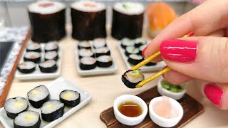 Mini but real SUSHI 🍣  mini cooking  mini food tiny edible Sushi rolls – Mini maki  tiny sushi [upl. by Franklin]