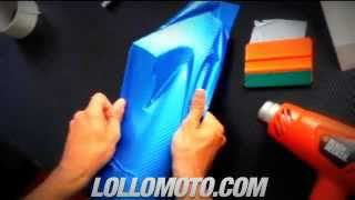 Pellicola Adesiva Car Wrapping Carbonio BLU Termoformabile 3D Auto Moto Camper Camion LOLLOMOTO [upl. by Aynatahs]