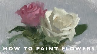 Oil Painting tutorial  How to Paint Flowers [upl. by Acalia]