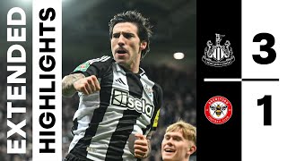 Newcastle United 3 Brentford 1  EXTENDED Carabao Cup Highlights [upl. by Ailuj780]