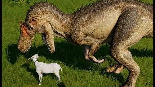 Jurassic World Evolution  All Carnivores Eating Goats 1080p 60FPS [upl. by Hasila]