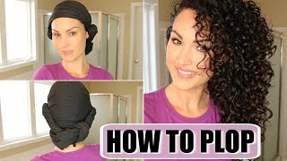 HOW TO PLOP CURLY HAIR  The Glam Belle [upl. by Petite]