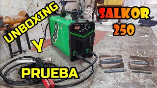 Unboxing y prueba de la maquina de soldar salkor 250 [upl. by Dutch551]