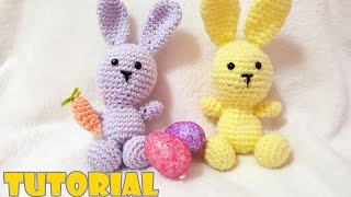 Tutorial CONIGLIETTO amigurumi alluncinetto  Crochet RABBIT [upl. by Frulla]