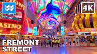 4K Fremont Street Experience in Las Vegas USA  Nightlife Walking Tour amp Travel Guide [upl. by Airym]