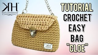 TUTORIAL POCHETTE IN FETTUCCIA UNCINETTO quotCloequot  PUNTO MAGLIA ● Katy Handmade [upl. by Rhpotsirhc214]