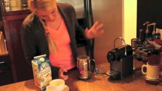 Nespresso Aeroccino Plus Frother Review Frothing Almond Milk [upl. by Aneerehs]