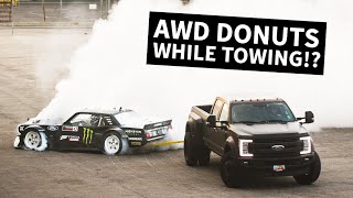 Hoonicorn Townuts 1400hp AWD Mustang Does Donuts While Being Towed [upl. by Ahc]